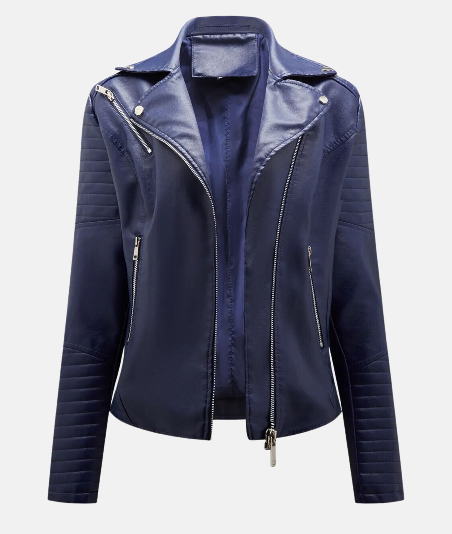 Schicke Damen Bikerjacke aus Kunstleder