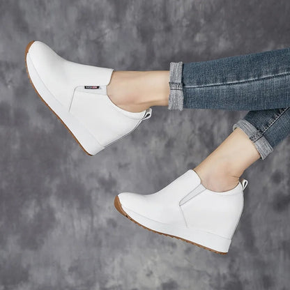 Schicke Stiefeletten aus echtem Leder mit Blockabsatz