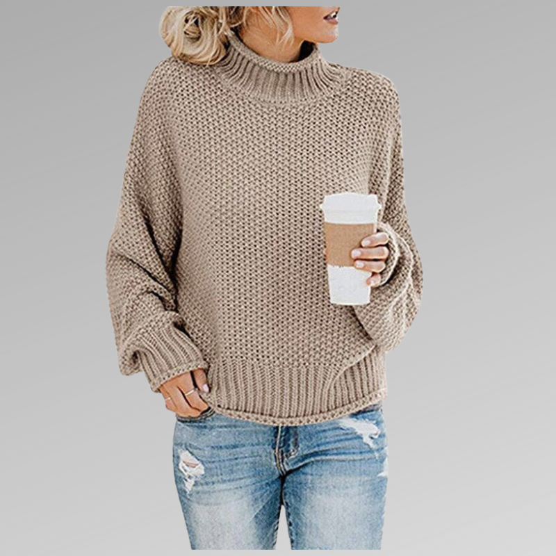 Gemütlicher Pullover mit hohem Kragen