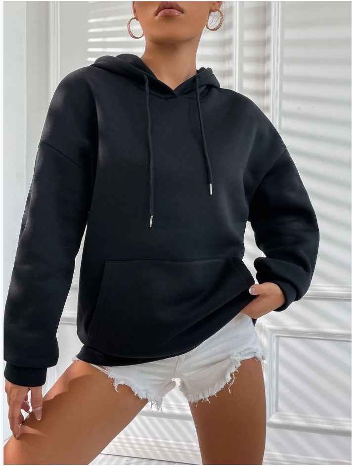 Bequemer Damen-Hoodie mit Kängurutasche und inspirierendem Rückenprint