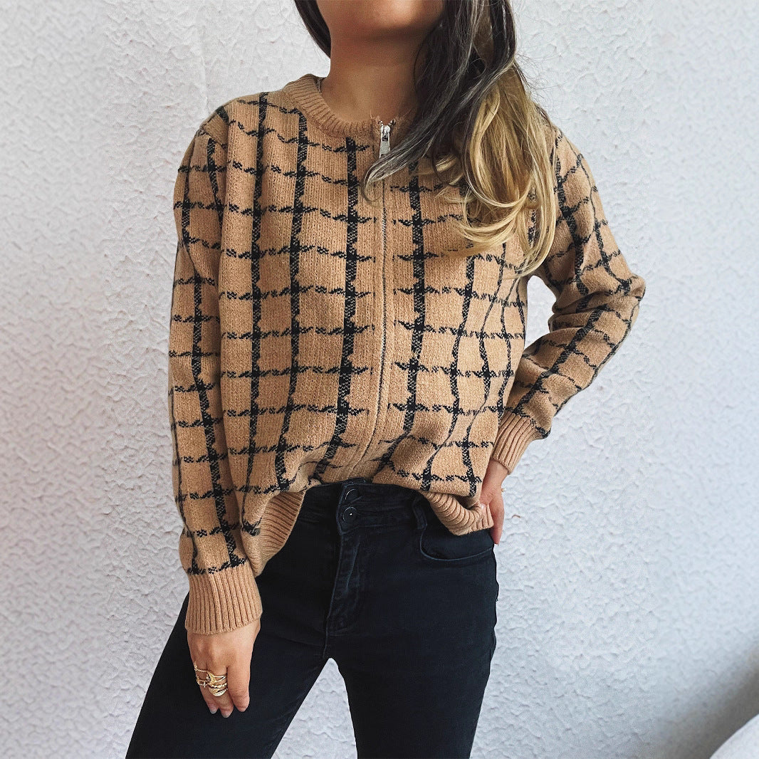 Gemütlicher kariert Cardigan mit Taschen für den Alltagstil