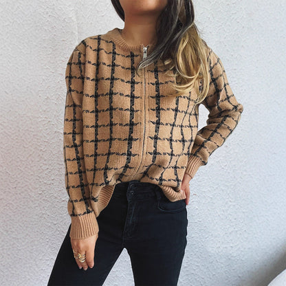 Gemütlicher kariert Cardigan mit Taschen für den Alltagstil