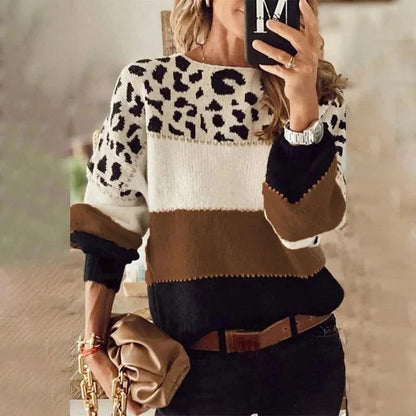 Olivia® | Stylischer Baumwollpullover im Leoparden-Stil