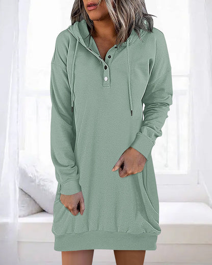 Kay® | Einfarbiger langer Kapuzenpullover