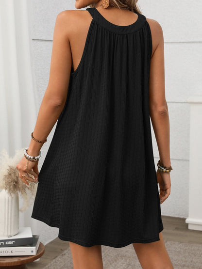 Oli® | Strukturiertes Mini-Kleid mit griechischem Ausschnitt