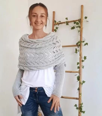 Gemütlicher mehrlagiger weicher Strickschal für Herbst und Winter