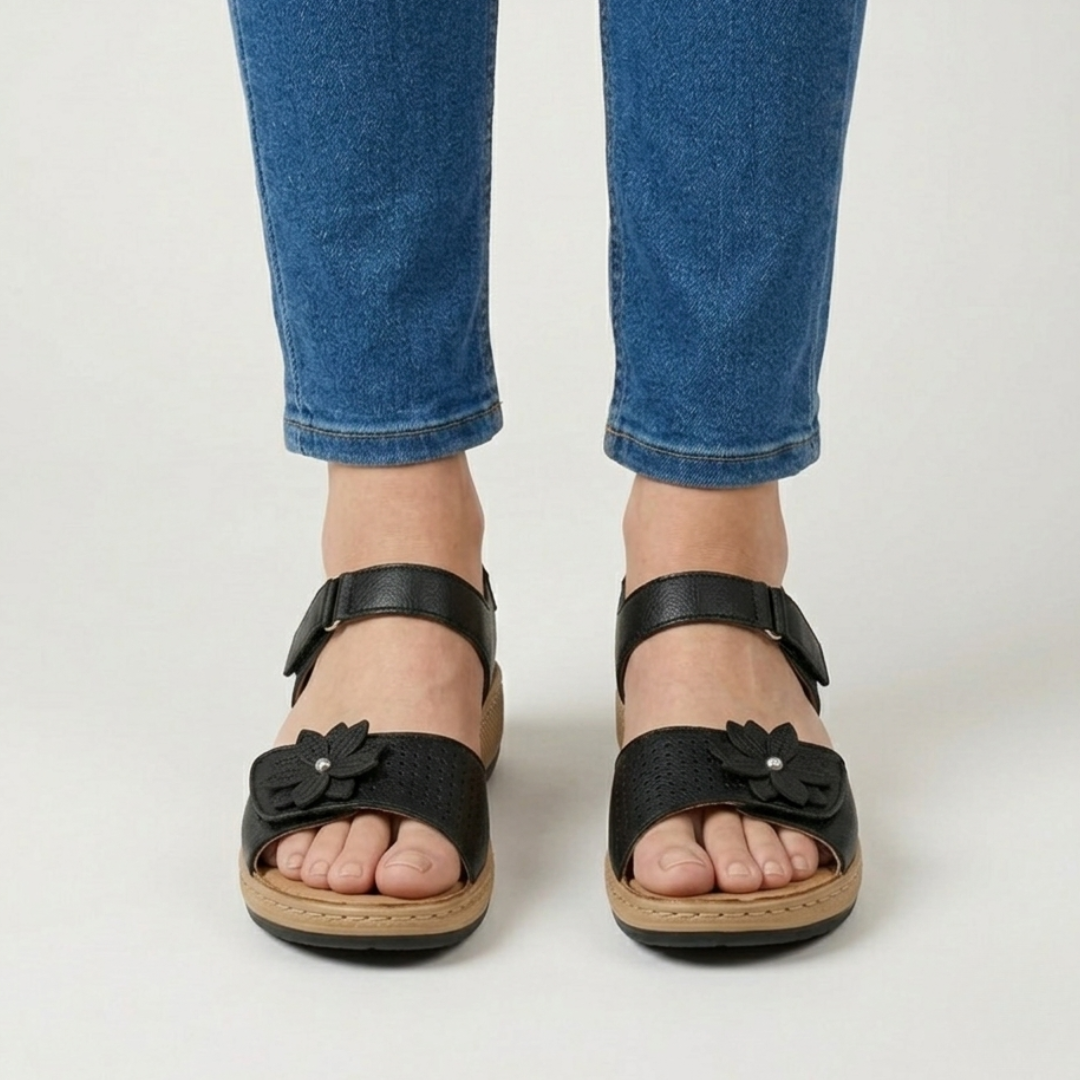Damen Sandalen mit komfortablem floralem Design