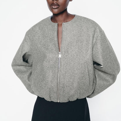 Reißverschluss Weiche Kurze Damen Bomberjacke