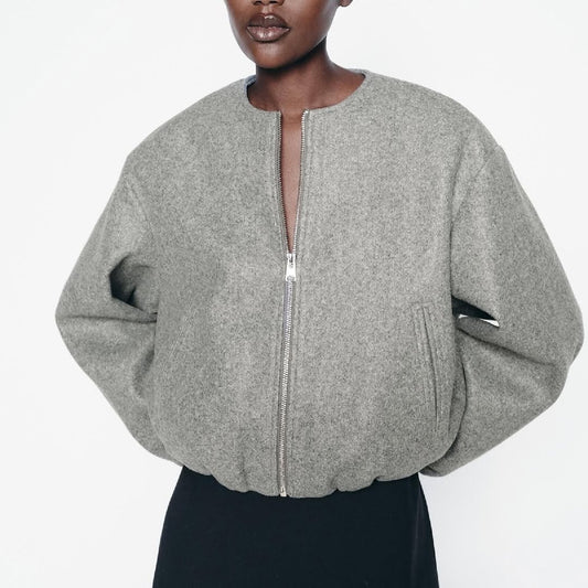 Reißverschluss Weiche Kurze Damen Bomberjacke