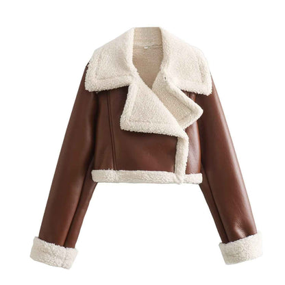Schicke Damenkurzjacke mit warmem Teddy-Futter