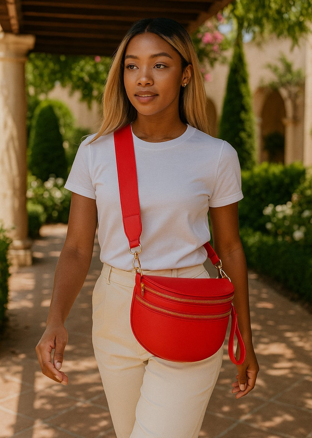 Elegante Leder-Bauchtasche für freihändigen Stil