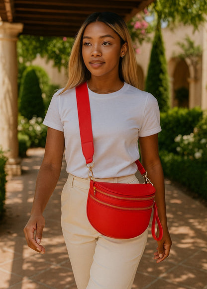 Elegante Leder-Bauchtasche für freihändigen Stil
