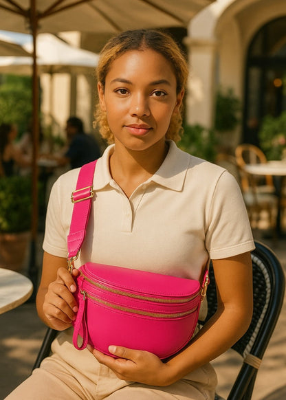 Elegante Leder-Bauchtasche für freihändigen Stil