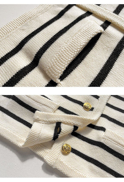 Gemütlicher gestreifter Strickpullover für den Herbst