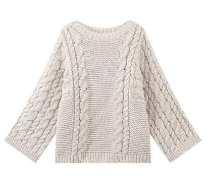 Gemütlicher Grobstrick-Übergroßer Pullover mit hohem Kragen