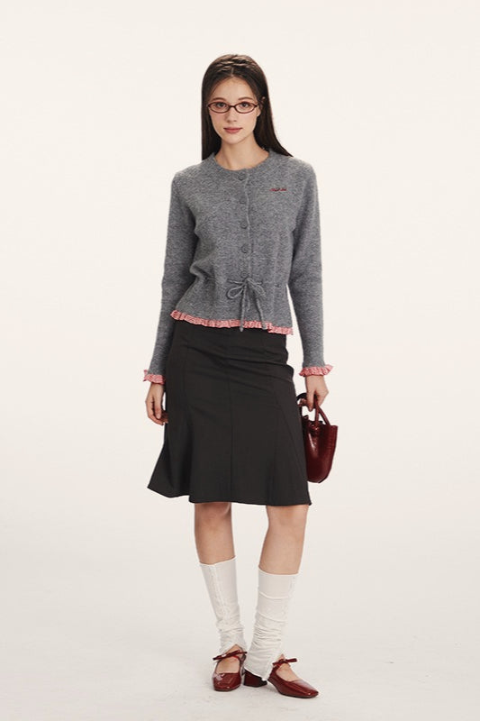 Schlanker Taillierter Strickcardigan mit Paneeldesign