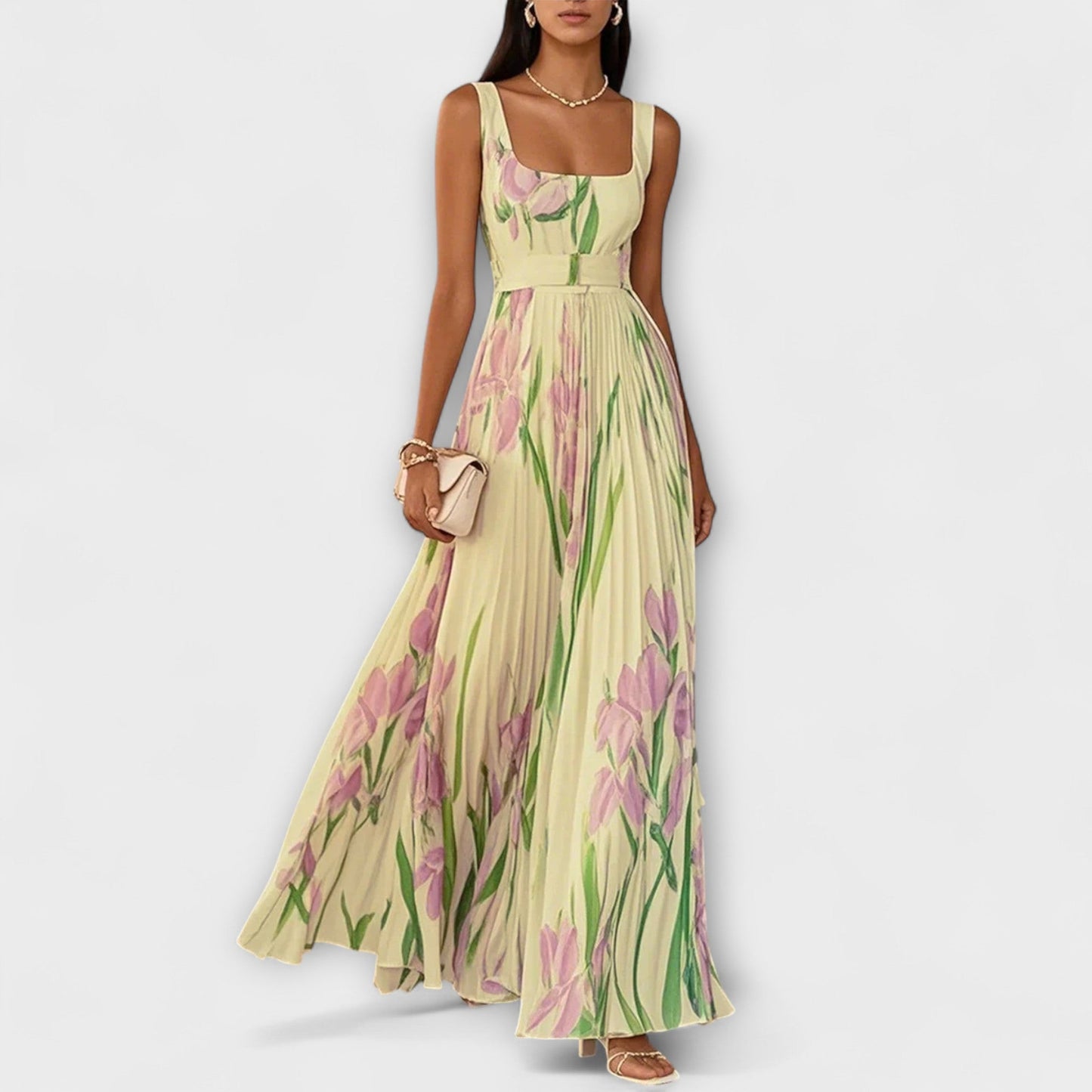 Fließendes Chiffon-Maxikleid
