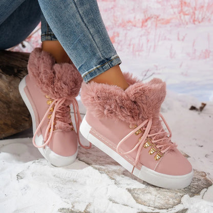 Gemütliche Woll-Schnürstiefel für Damen für den Winter