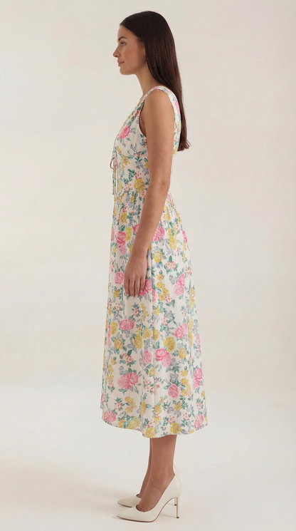 Damen Korsett Midi Sommerkleid
