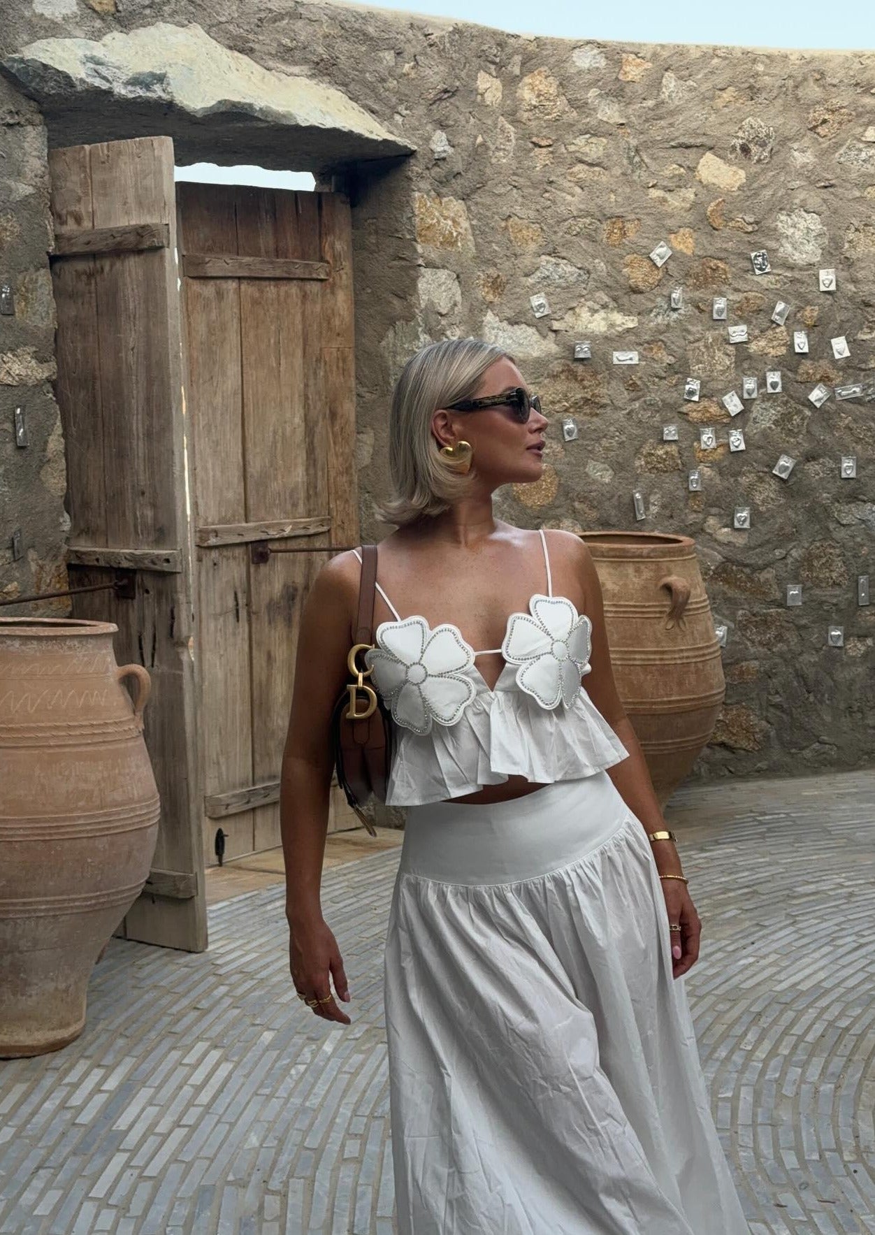 Damen Weiße Fließende Arabella Bluse
