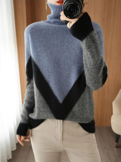 Jaimee® | Eleganter Pullover in Kontrastfarbe