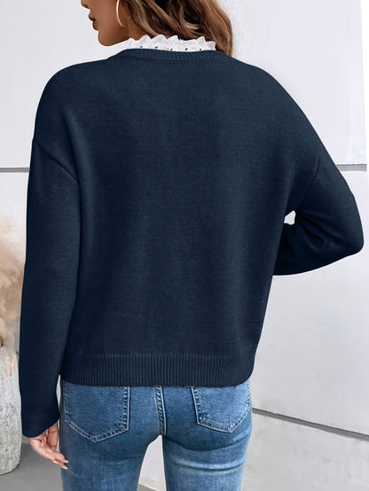 Elegante Bluse mit Spitzenbesatz für Damen