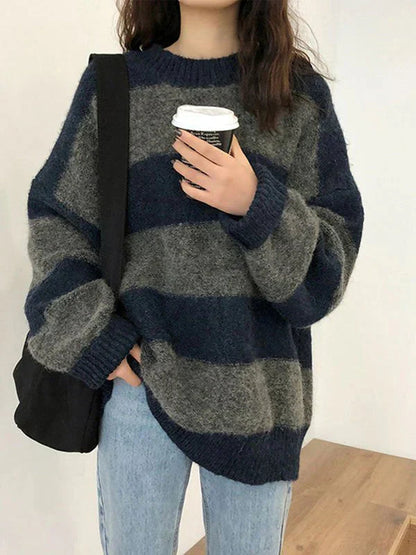 Gemütlicher eleganter übergroßer Strickpullover für Damen