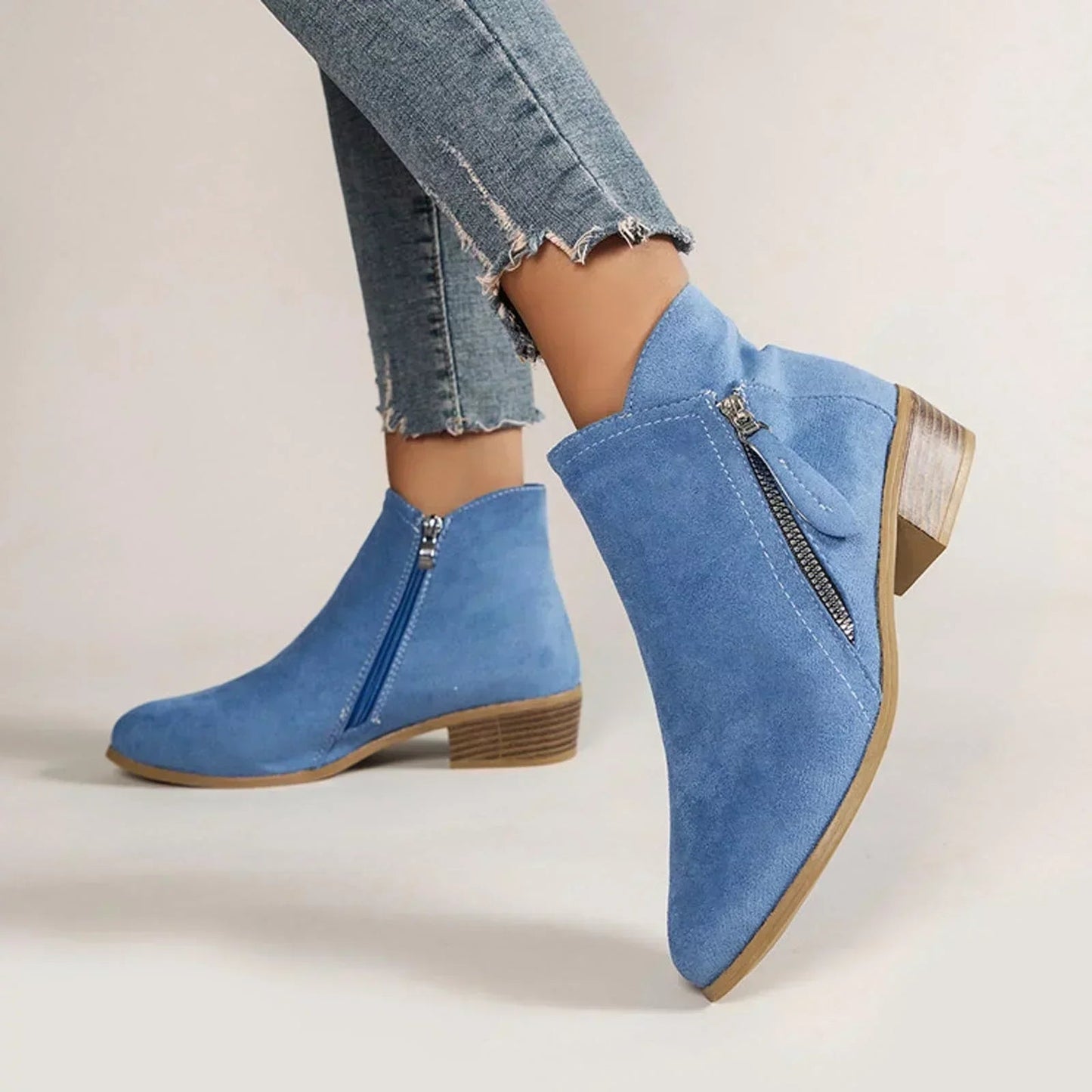 Damen orthopädische Leder-Stiefeletten mit ganztägigem Komfort