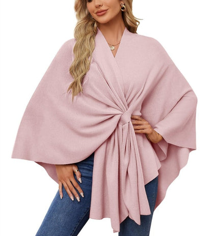Weicher eleganter Schal-Poncho für gemütlich-schicke Lagenlooks