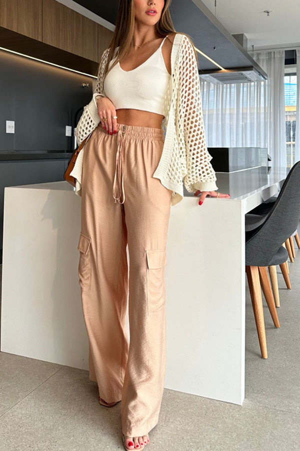 Hohlstrick Langarm Strandcardigan