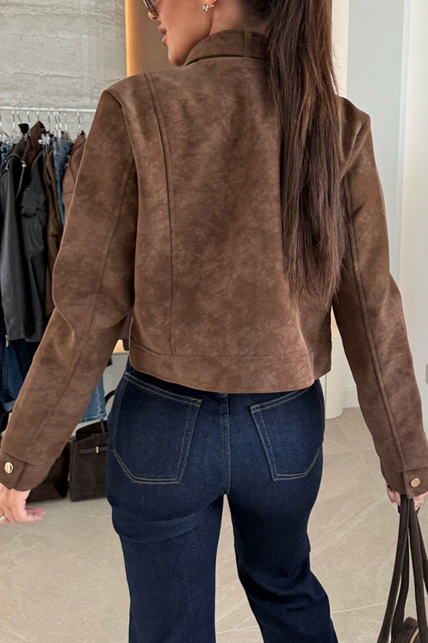 Schicke lässige Jacke mit langen Ärmeln und Knopfleiste