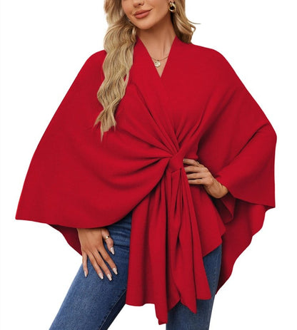 Weicher eleganter Schal-Poncho für gemütlich-schicke Lagenlooks
