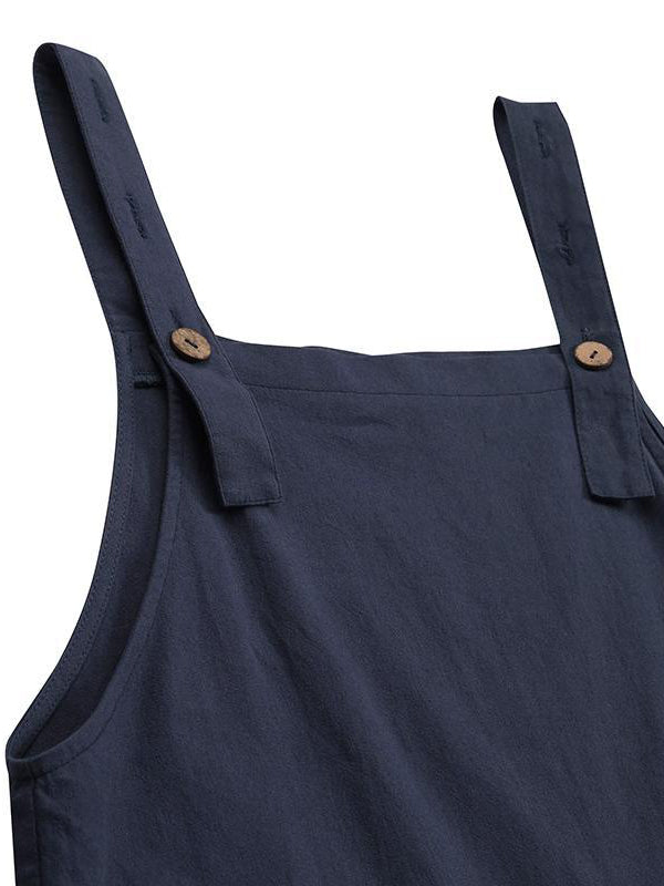 Damen Lässiger Overall mit Knöpfen