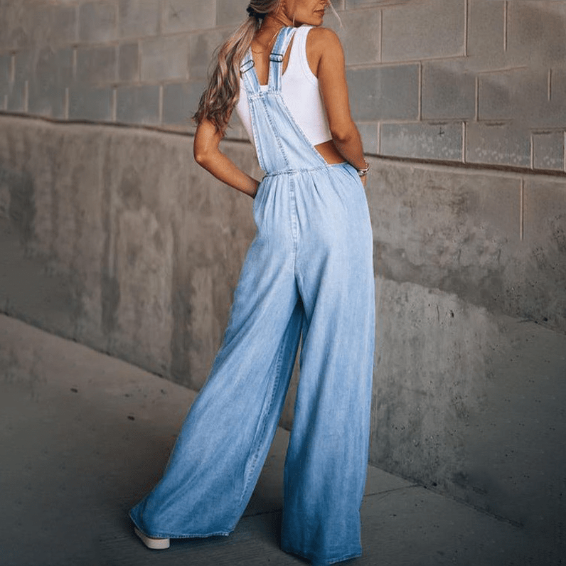 Klassischer Denim-Latzhose Lässiger Overall