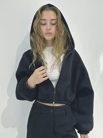 Lässige leichte kurze Sport-Hoodie-Jacke
