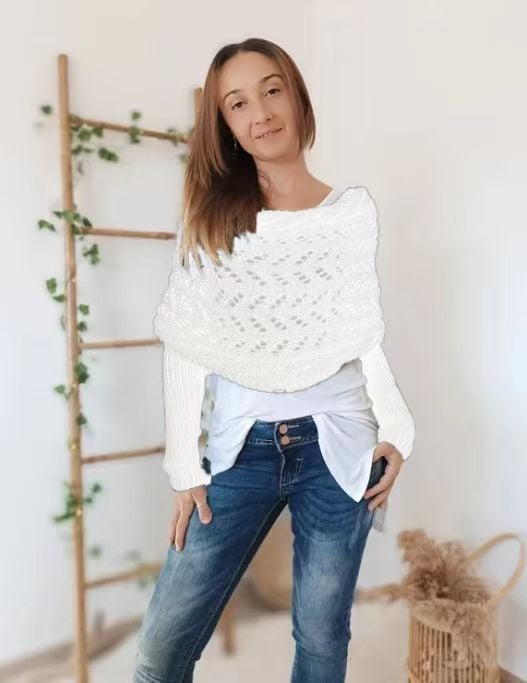 Gemütlicher mehrlagiger weicher Strickschal für Herbst und Winter
