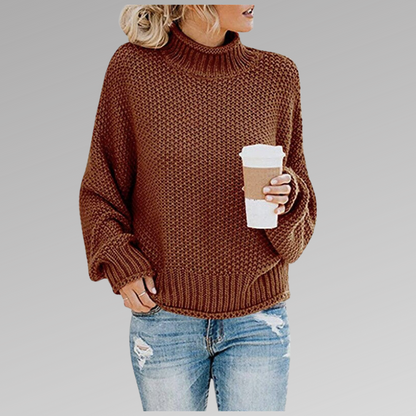 Gemütlicher Pullover mit hohem Kragen