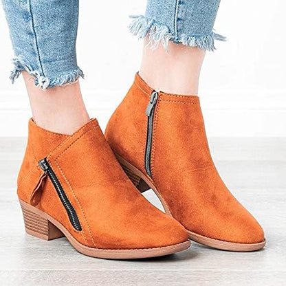 Damen orthopädische Leder-Stiefeletten mit ganztägigem Komfort