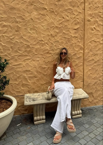 Damen Weiße Fließende Arabella Bluse