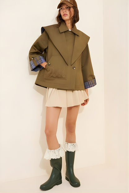 Wendbarer Crop-Trenchcoat – Schicker Lagen-Look