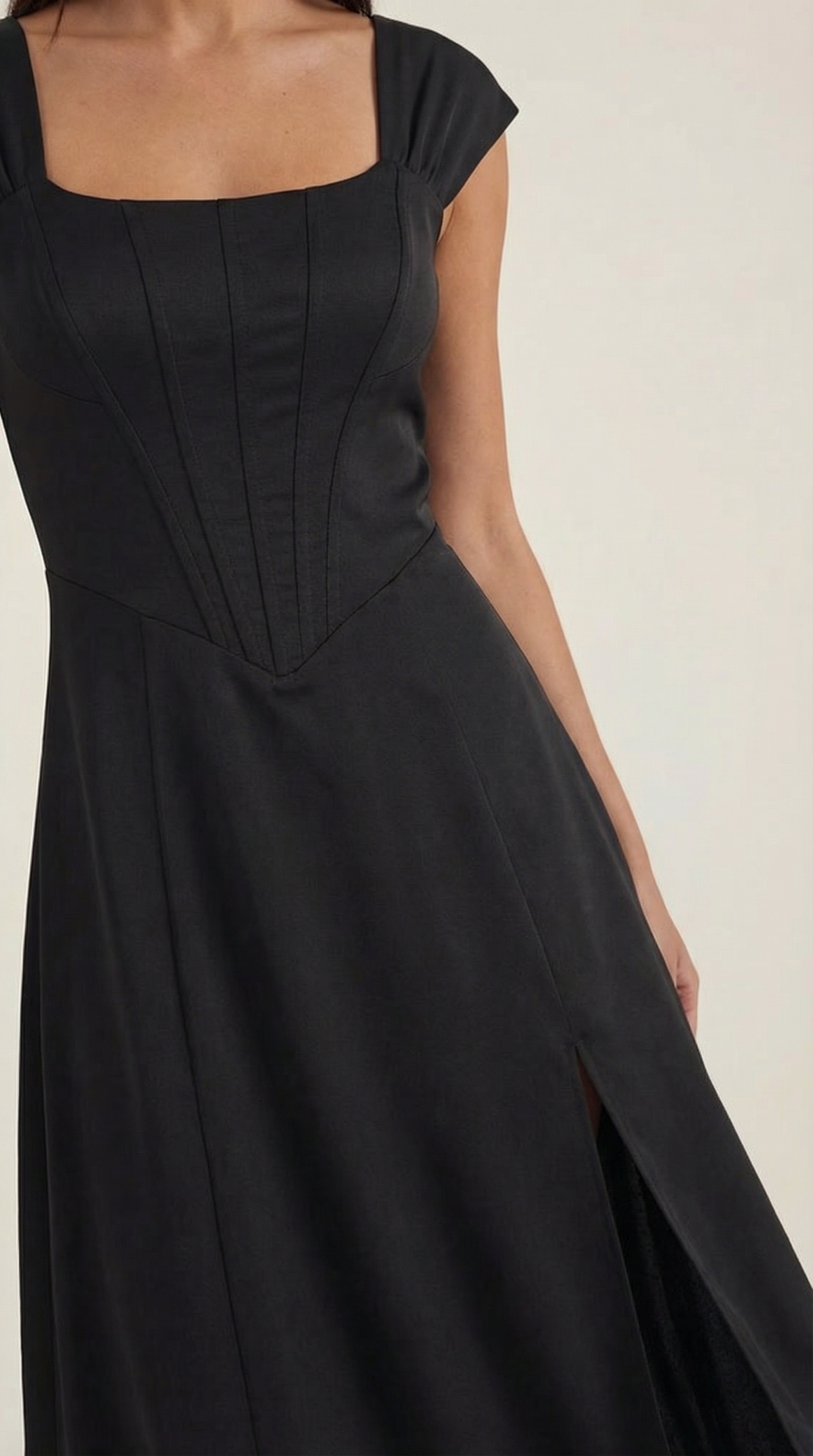 Damen Korsett Midi Kleid Hochzeitsgast Kleid