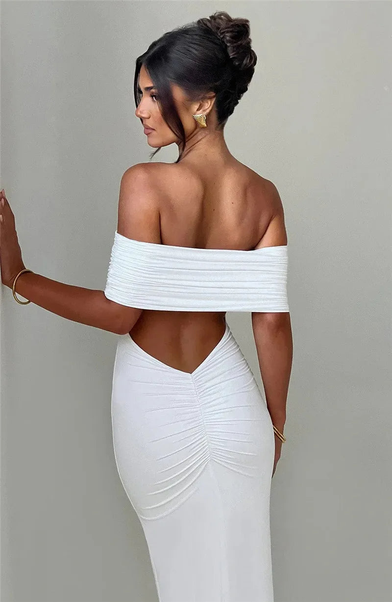 Trägerloses, rückenfreies, sexy Maxikleid