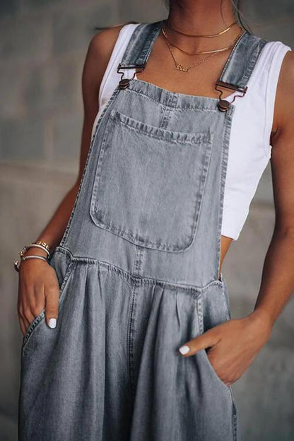 Klassischer Denim-Latzhose Lässiger Overall