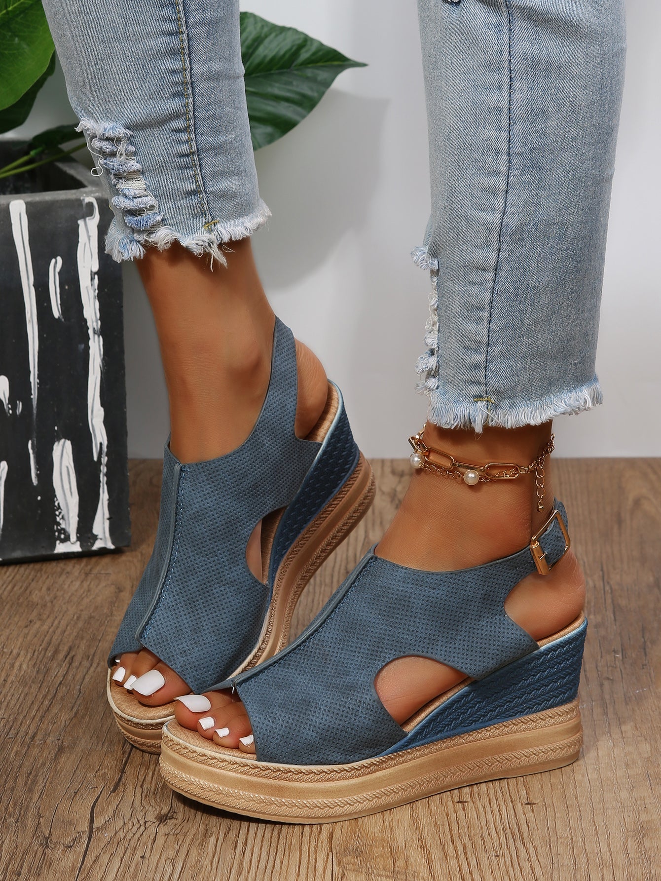 Damen Freizeit Sandalen mit Blockabsatz