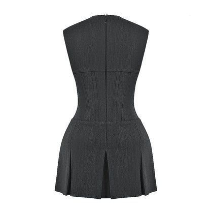 Geplötzliches Korsett-Minikleid mit zeitlosem Chic