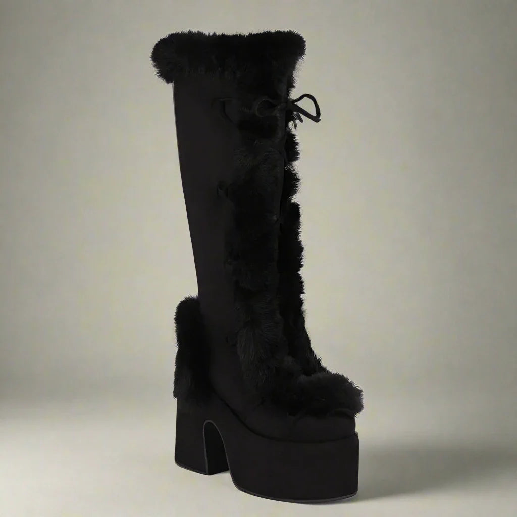Gemütliche Chunky-Plateau-Stiefel für Winterstil