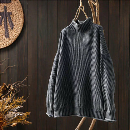 Gemütlicher Waffelstrickpullover für Lagenlooks