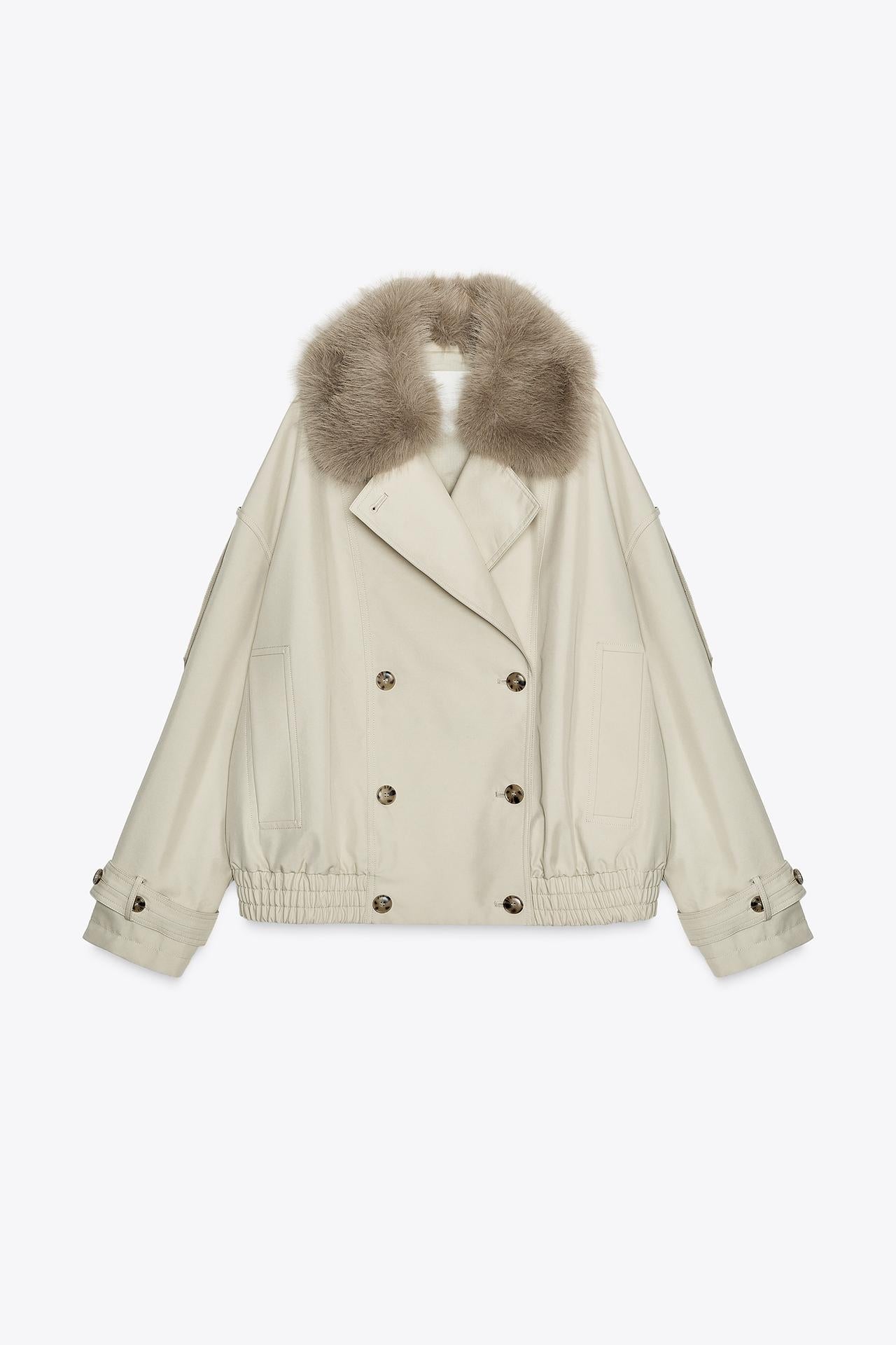 Schicker Trenchcoat aus Kunstpelz