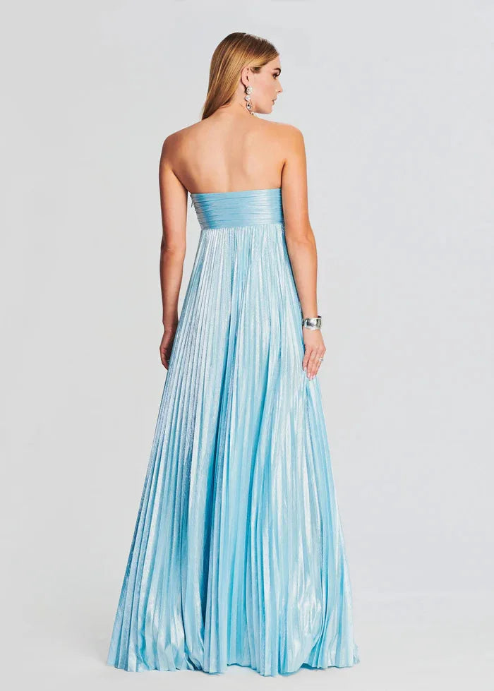 Himmelblaues trägerloses Kleid für Hochzeitsgäste