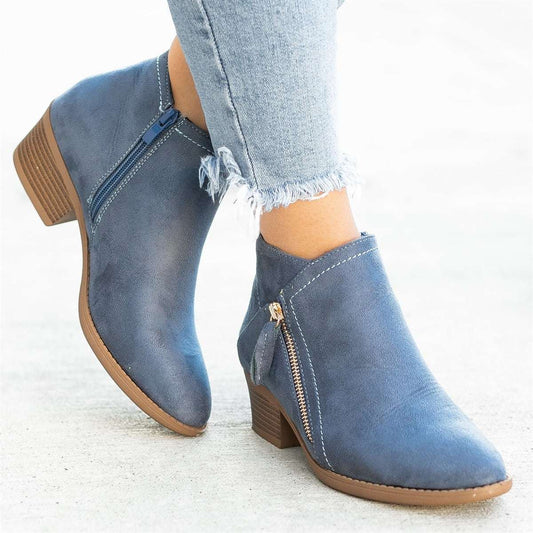 Damen orthopädische Leder-Stiefeletten mit ganztägigem Komfort